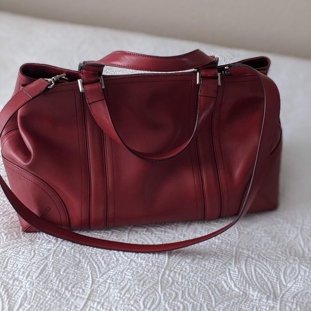 Ellen Tracy Red Leather Purse